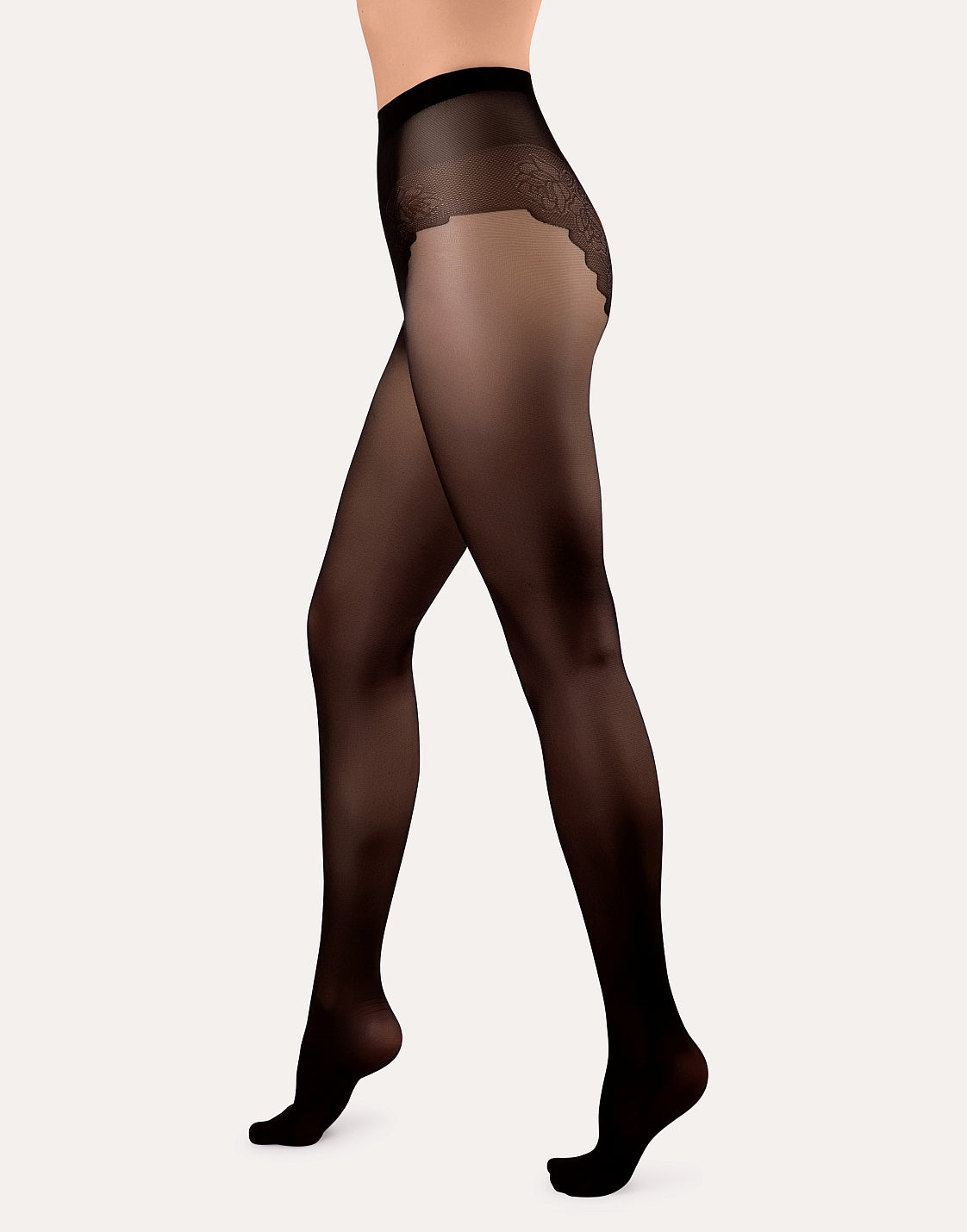 Collant velato con slip in finto pizzo Bikini 40