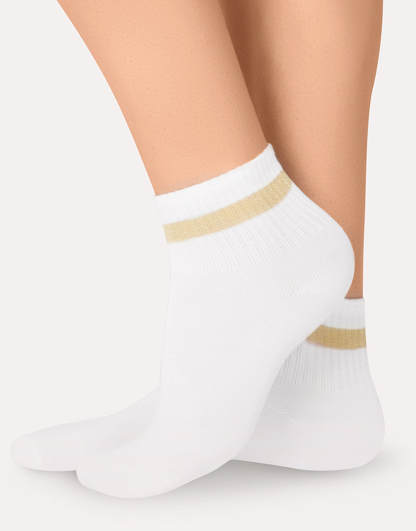 Calzini in cotone con riga in glitter IBD733015
