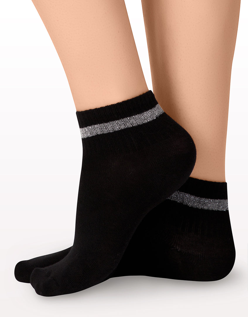 Calzini in cotone con riga in glitter IBD733015