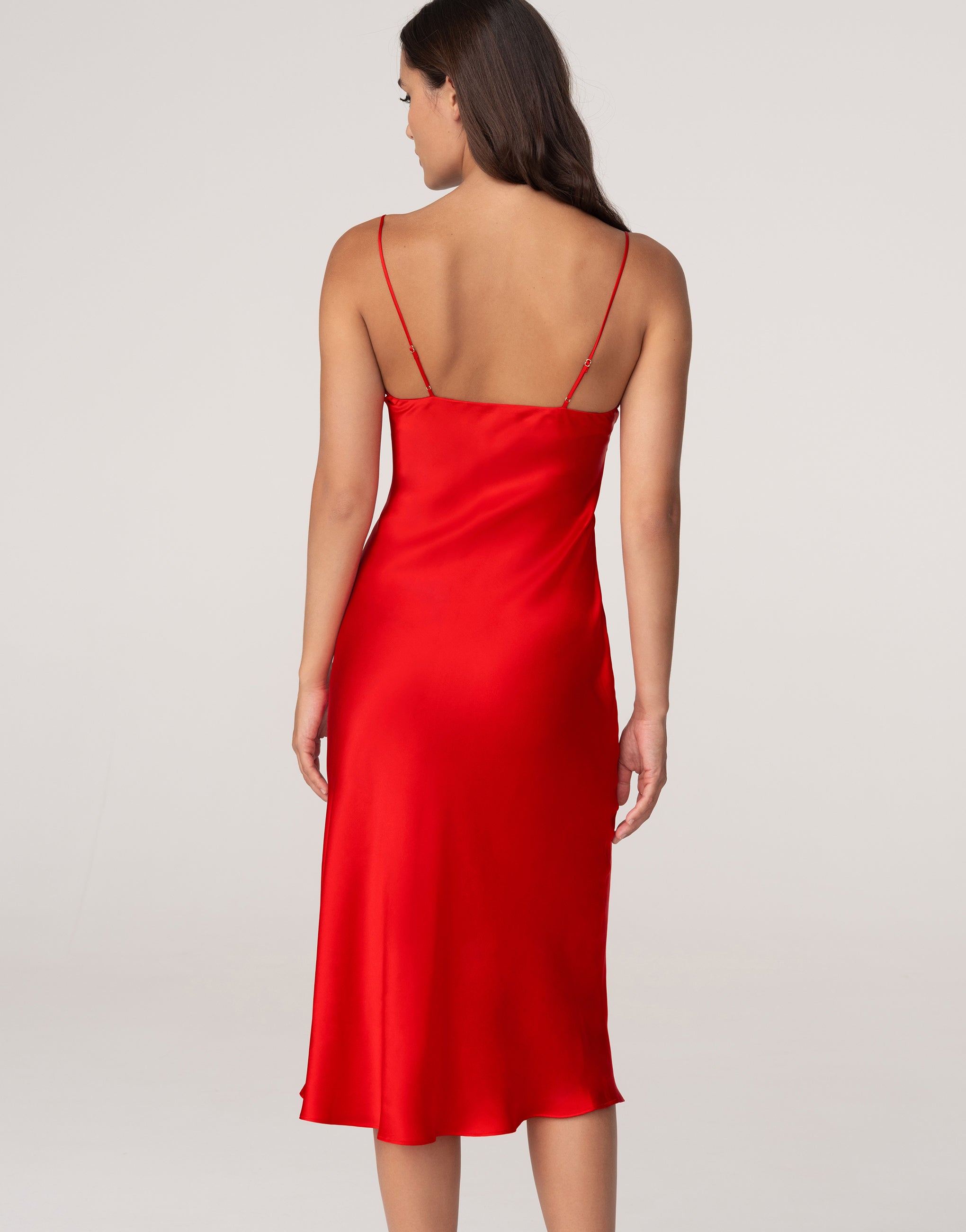 Sottoveste lunga con spalline in seta PD267