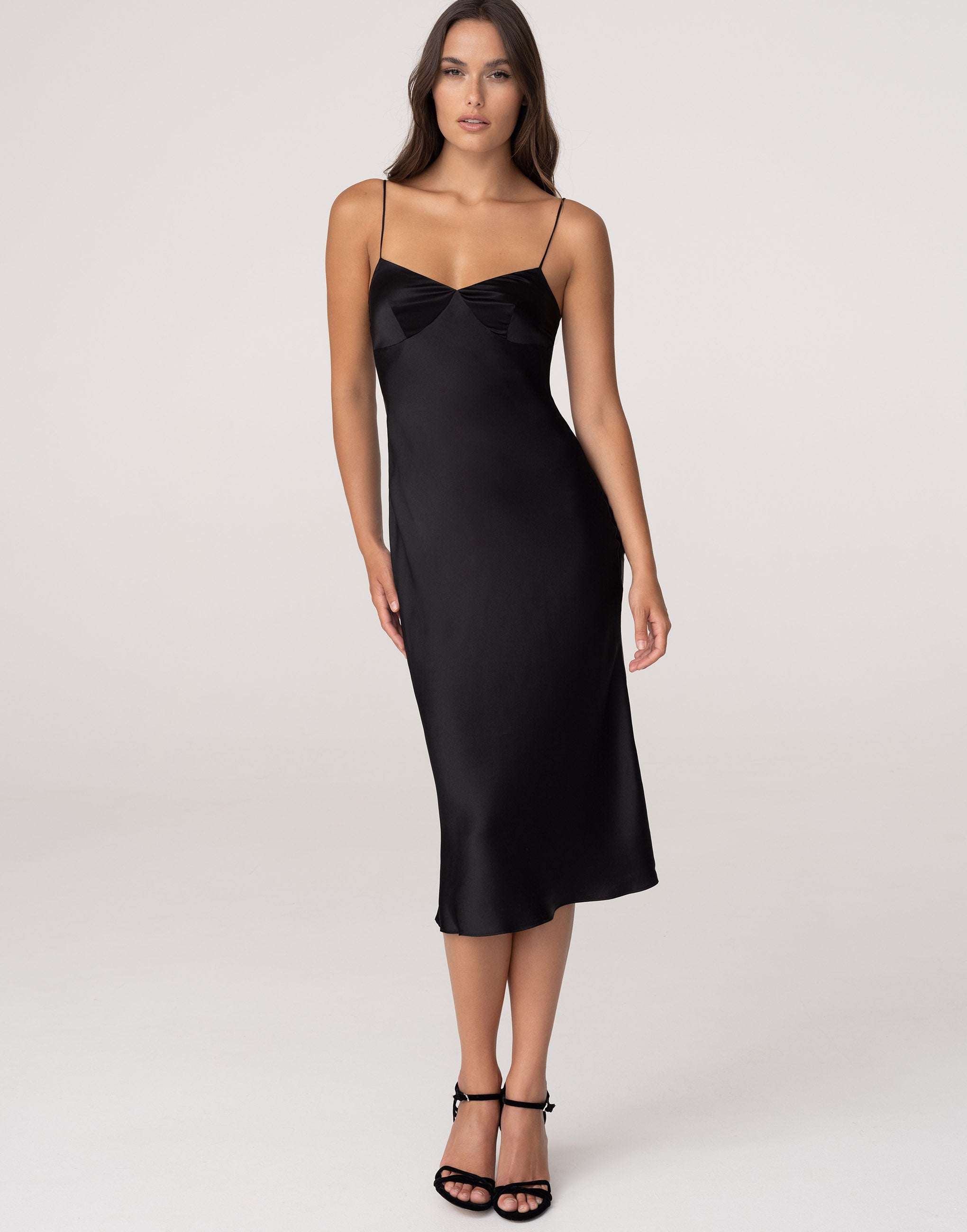 Sottoveste lunga con spalline in seta PD267