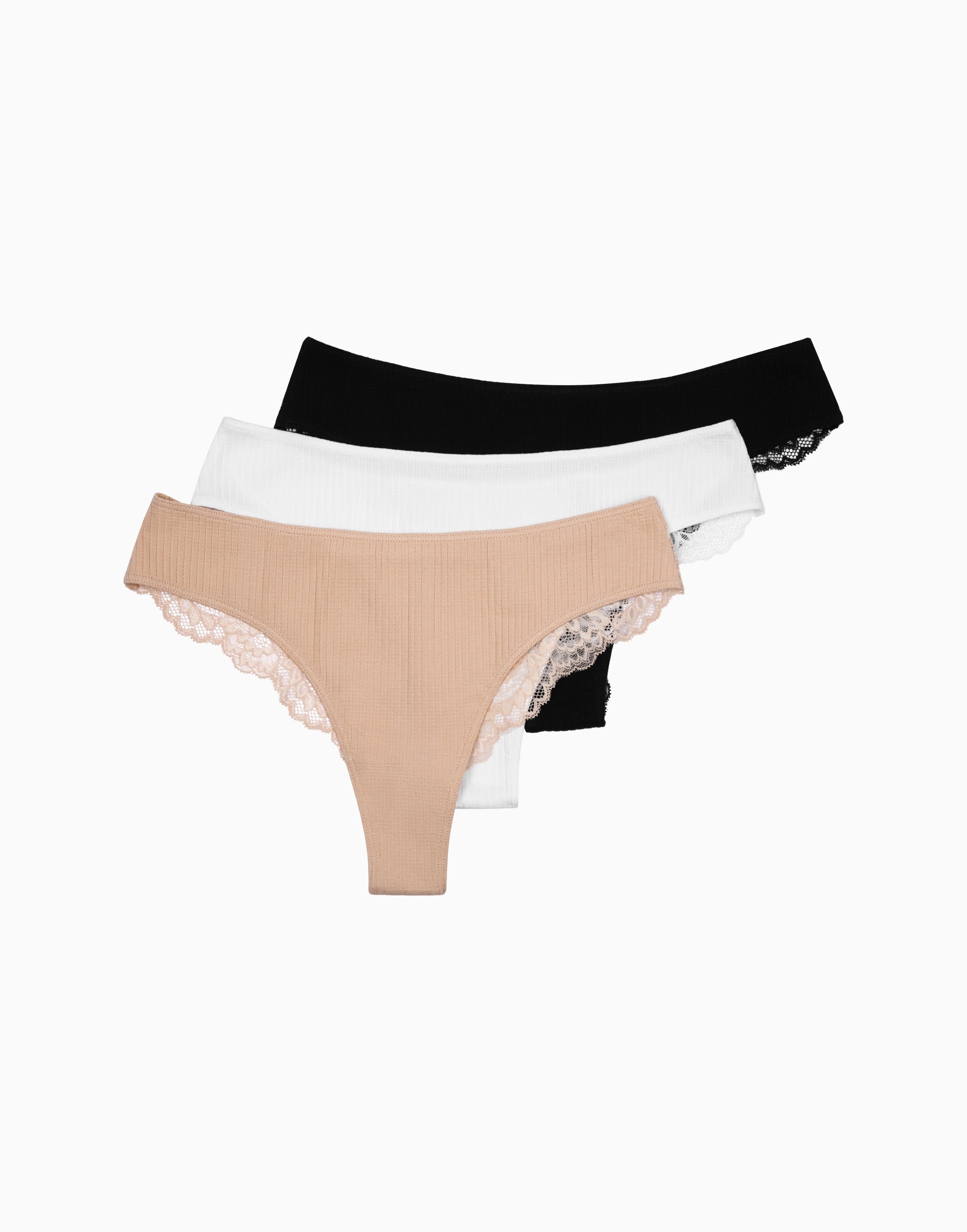 Set 3 slip brasiliani a vita alta MD846