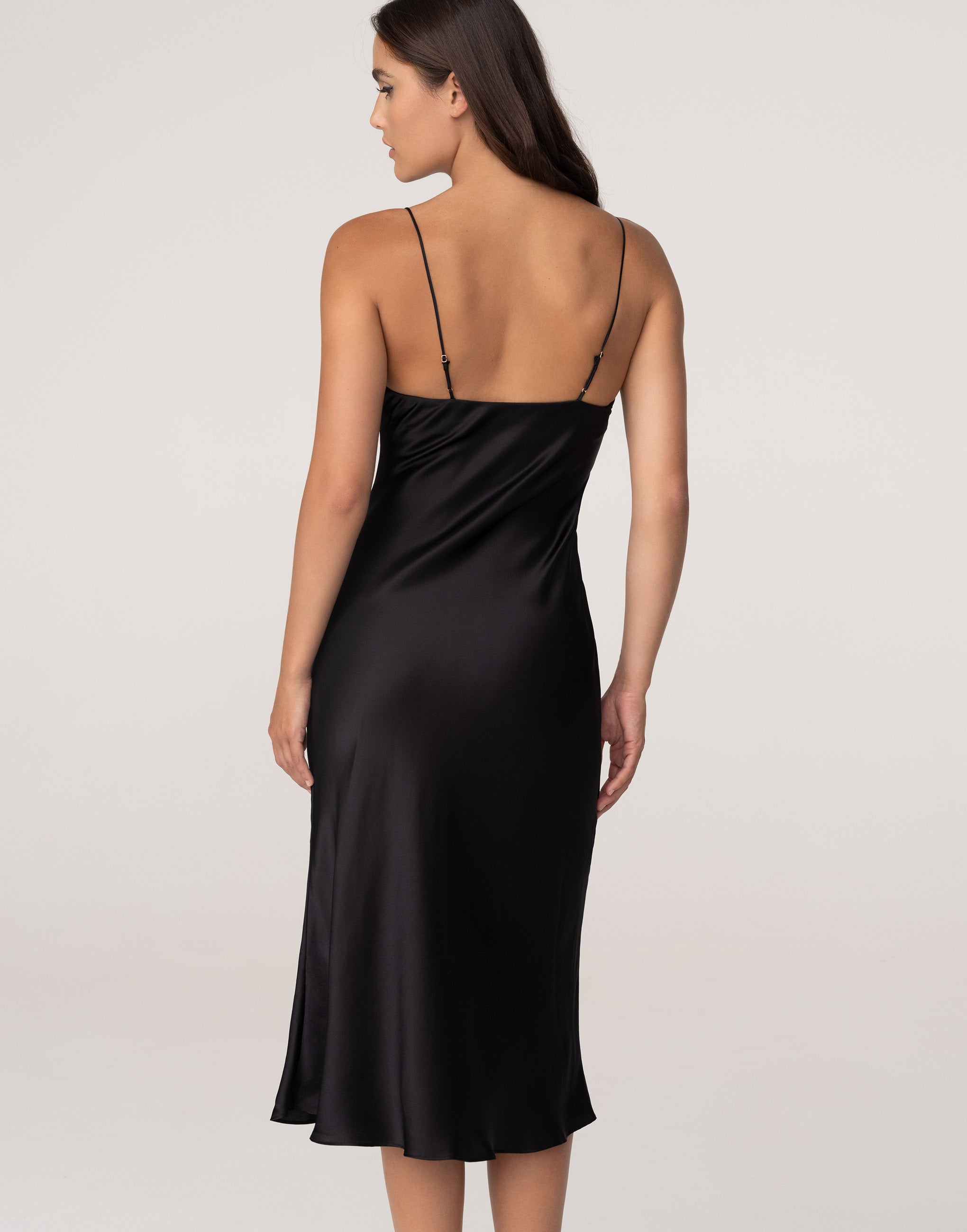 Sottoveste lunga con spalline in seta PD267